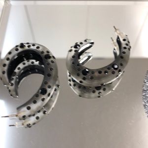 Acrylic earrings with raised black dots